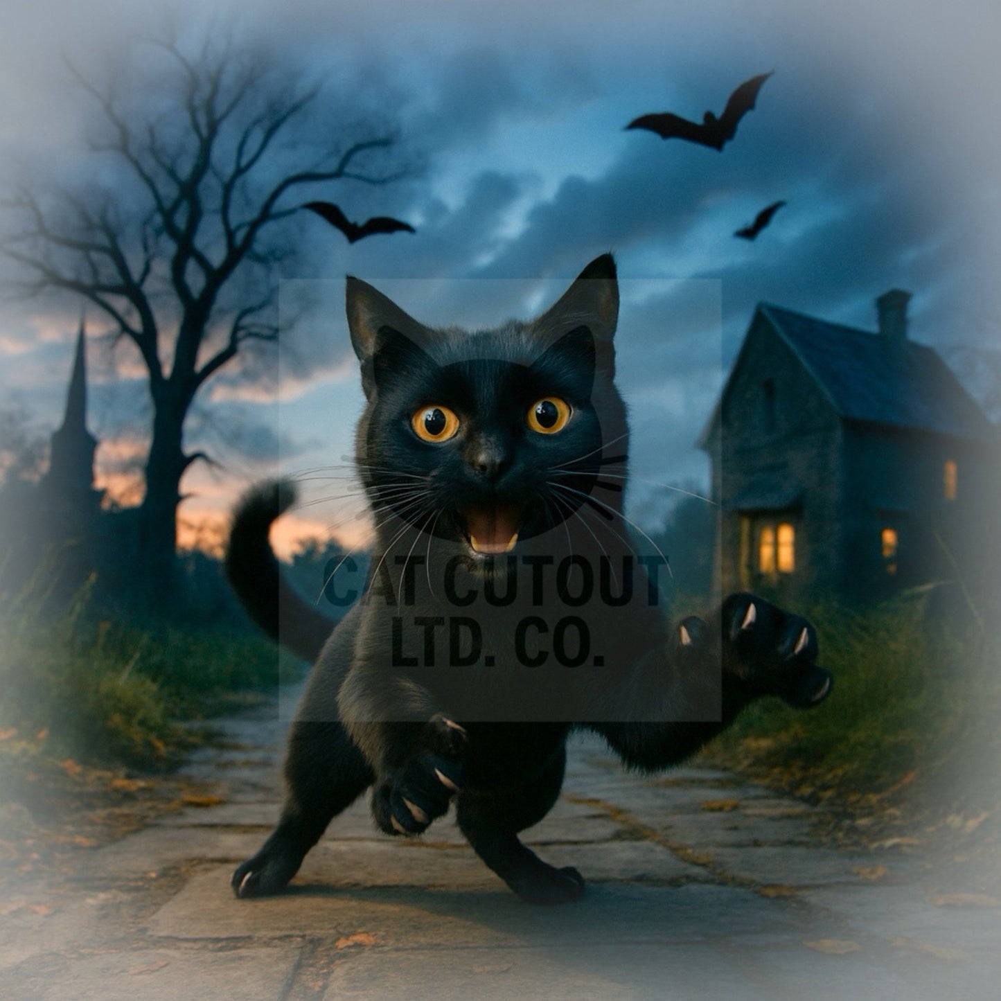 Cat Cutout Tee - Halloween Black Cat