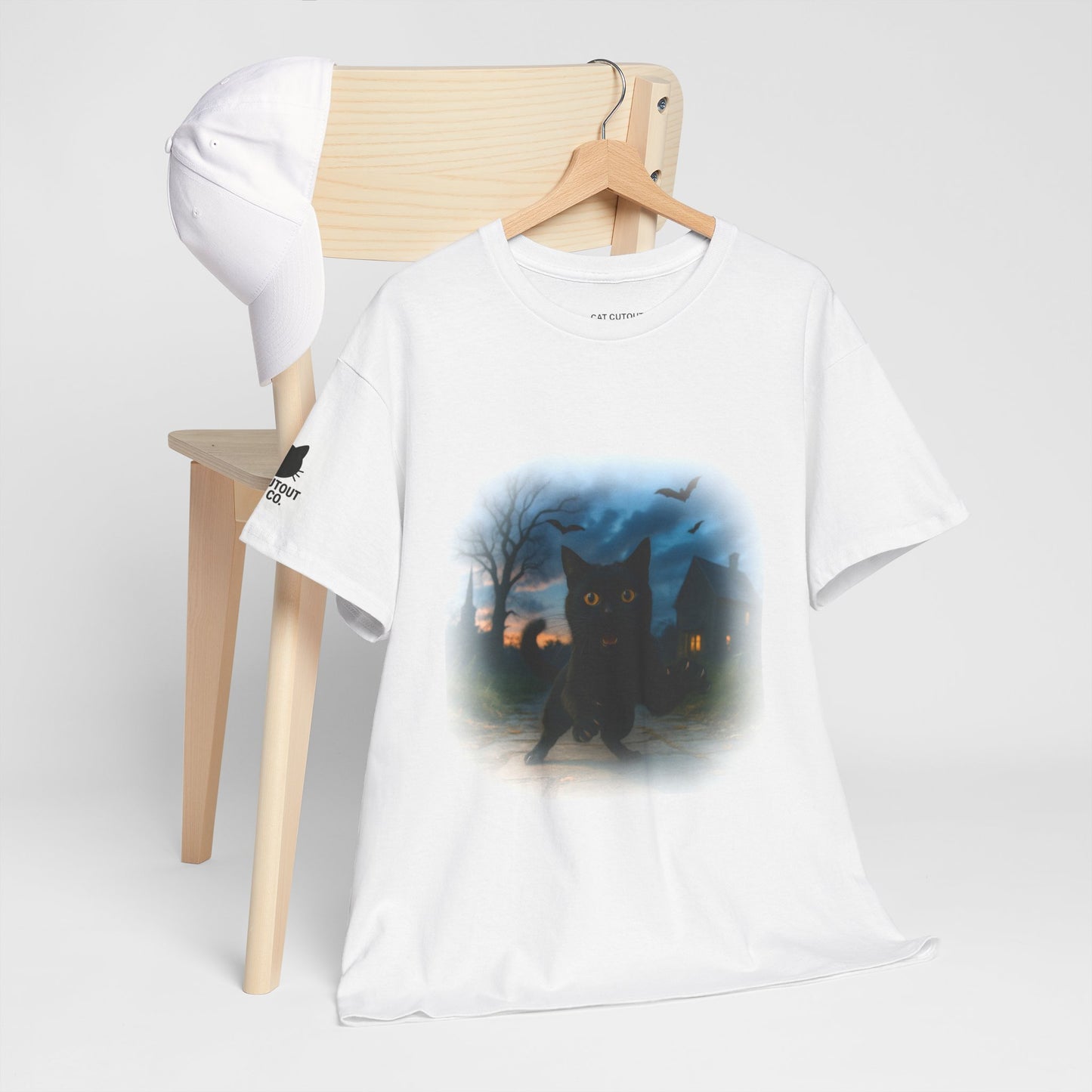 Cat Cutout Tee - Halloween Black Cat