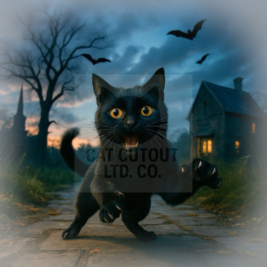 Cat Cutout Tee - Halloween Black Cat