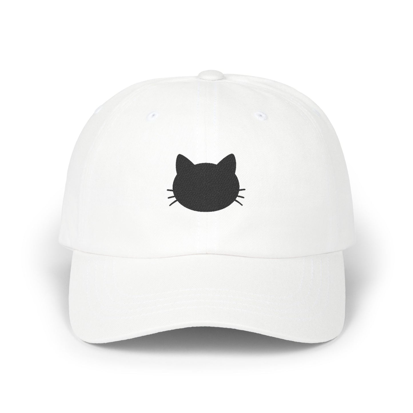 Cat Cutout Dad Cap - White